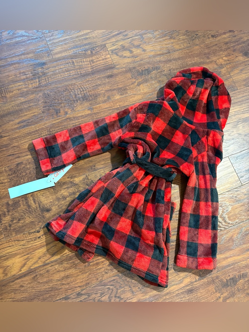 NWT Cat & Jack boys size S buffalo plaid robe
